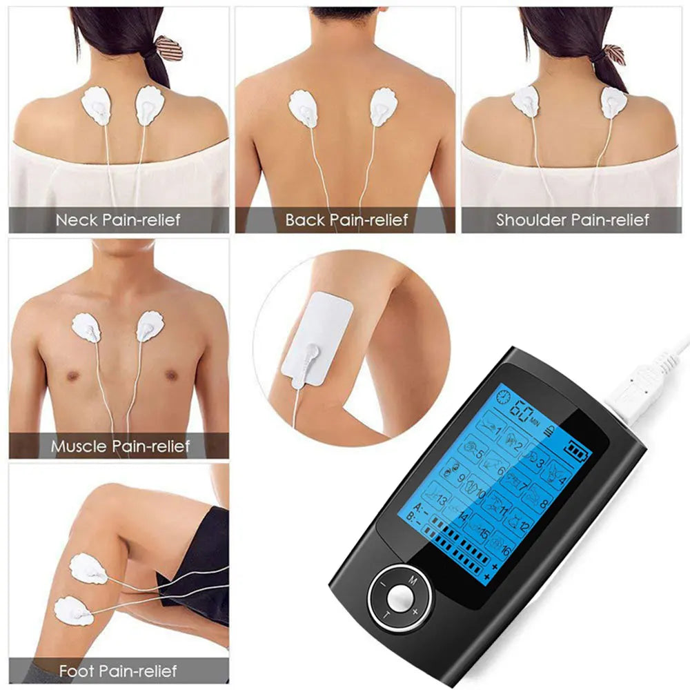 Electric EMS TENS Body Electromyostimulator, 2-channel, 16 massage modes - MobilityBuy.com 