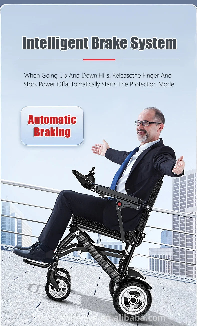 Ultra-light Power Electric Wheelchair w Battery Lightweight Foldable