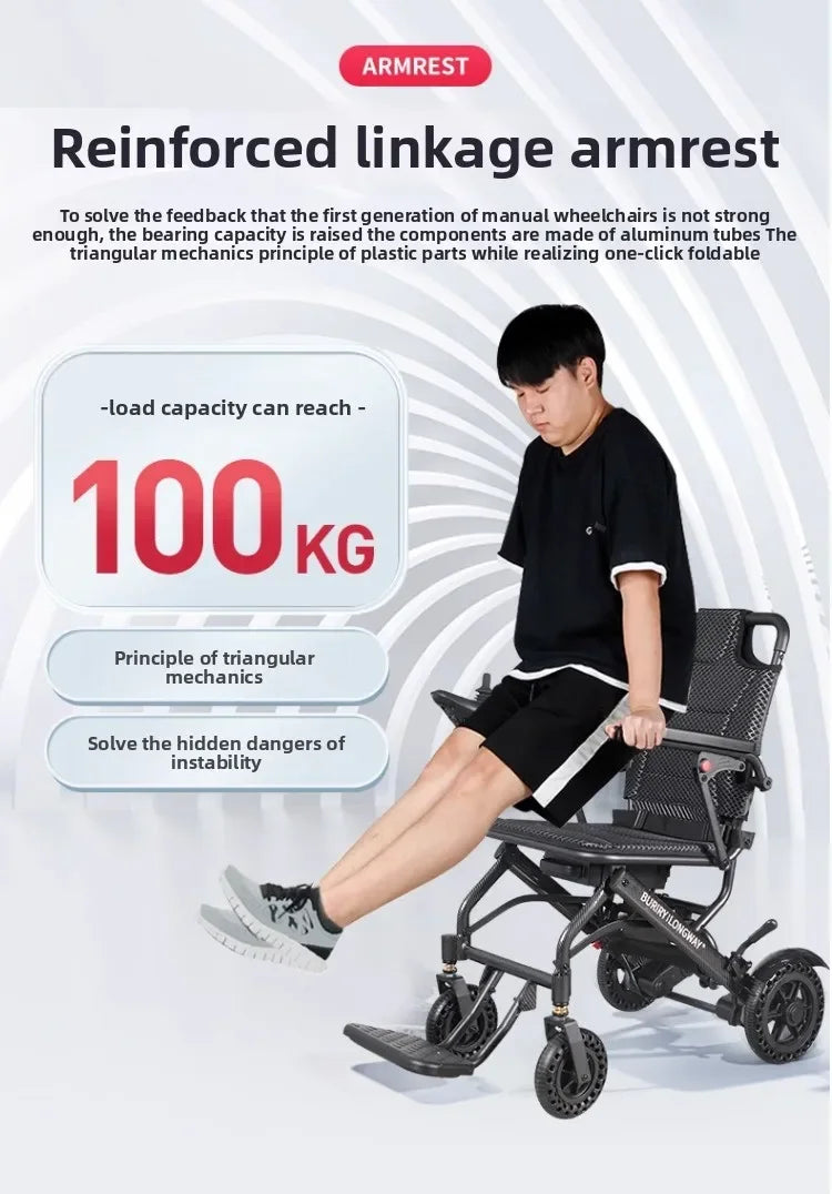 Small wheelchair lightweight foldable hand-pushed or electric powerd wheelchair - MobilityBuy.com