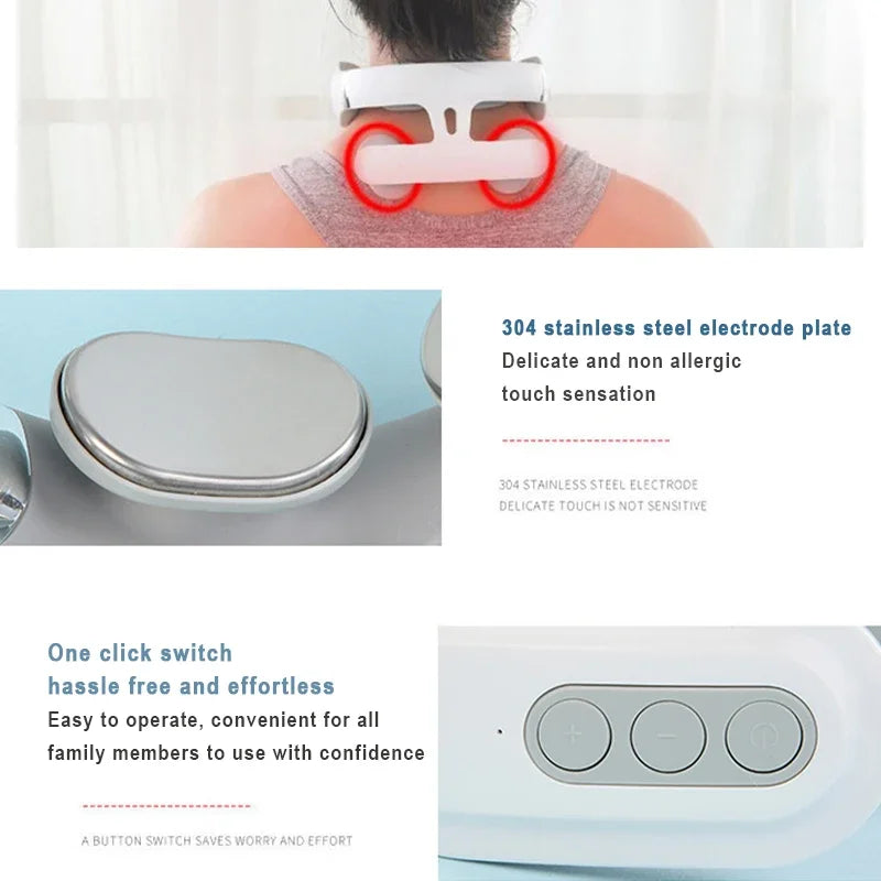 Neck Massager Cervical Device With Heating Magnetic Pulse - MobilityBuy.com 
