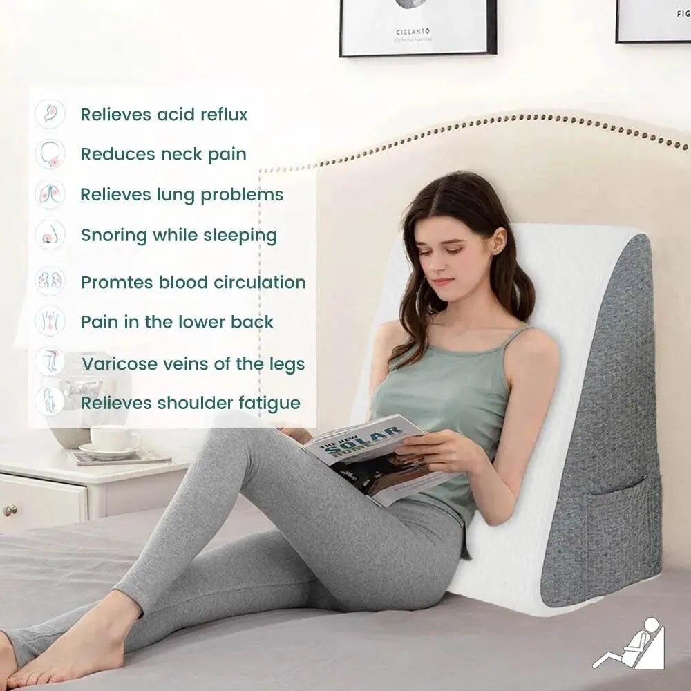 Wedge Pillow For Sleeping Acid Reflux After Surgery Elevated Triangle Foam - MobilityBuy.com 