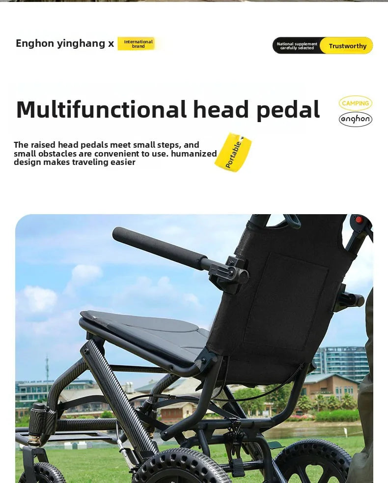 Small foldable, lightweight wheelchair - travel, portable trolley for airplanes - MobilityBuy.com