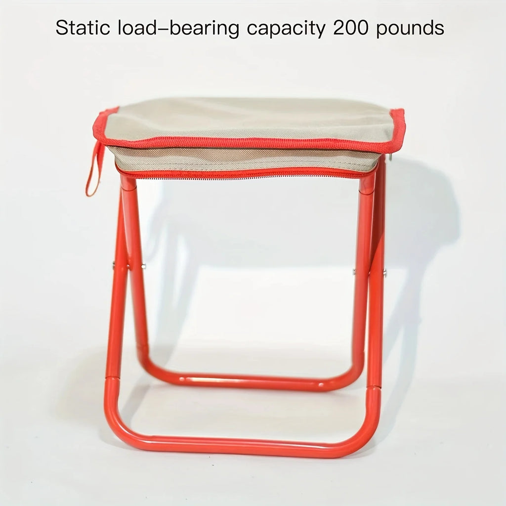 Portable folding stool by Aliexpress, showcasing a compact design with a sturdy frame and comfortable seating.