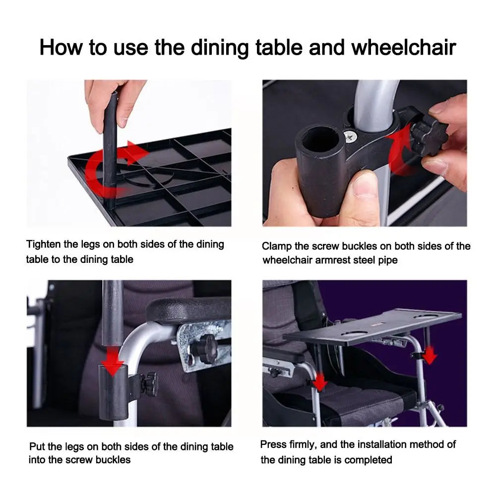 Lightweight Detachable Wheelchair Tray Table Easy To Install Waterproof - MobilityBuy.com 