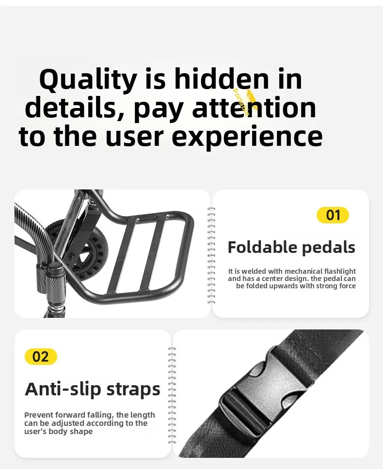 Small foldable, lightweight wheelchair - travel, portable trolley for airplanes - MobilityBuy.com