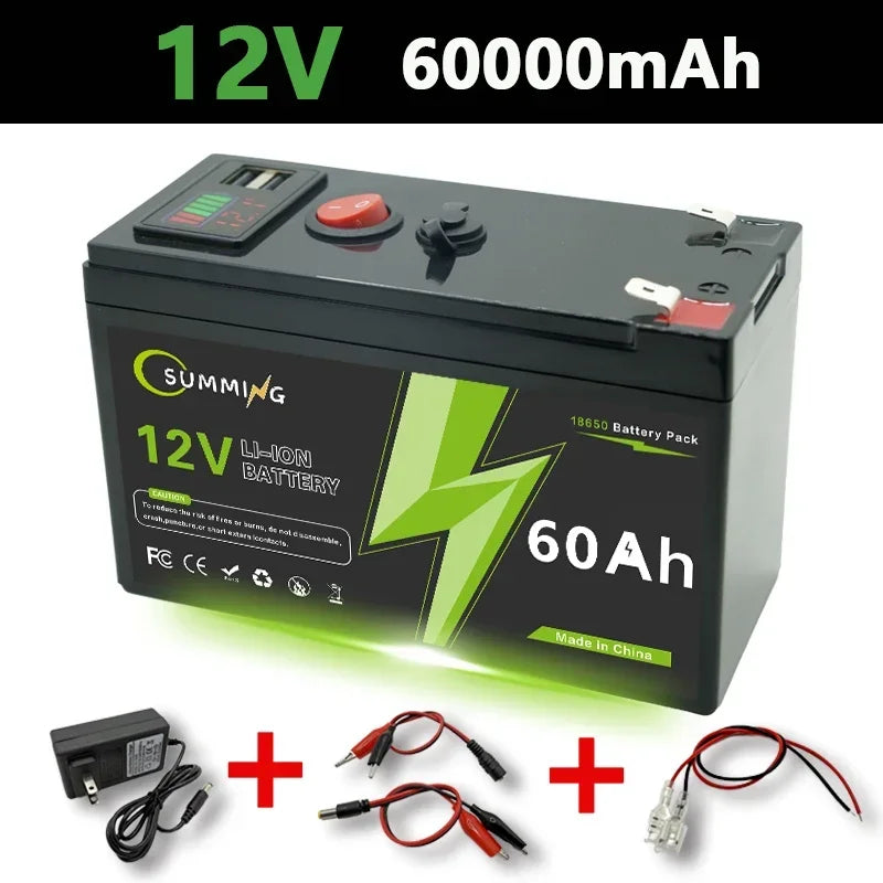 12V 150Ah rechargeable lithium mobility battery with a compact design and rugged casing for durability.