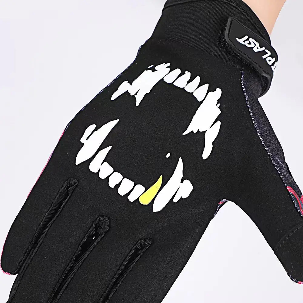 Personality Flame Wheelchair Glitz Riding dirt bike long finger touch screen gloves