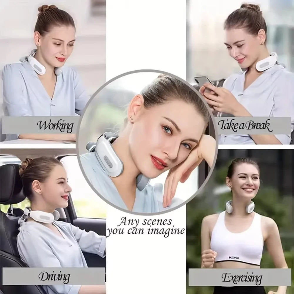 Portable Smart Neck Massager With USB Charging For Cervical Pain Relief - MobilityBuy.com 