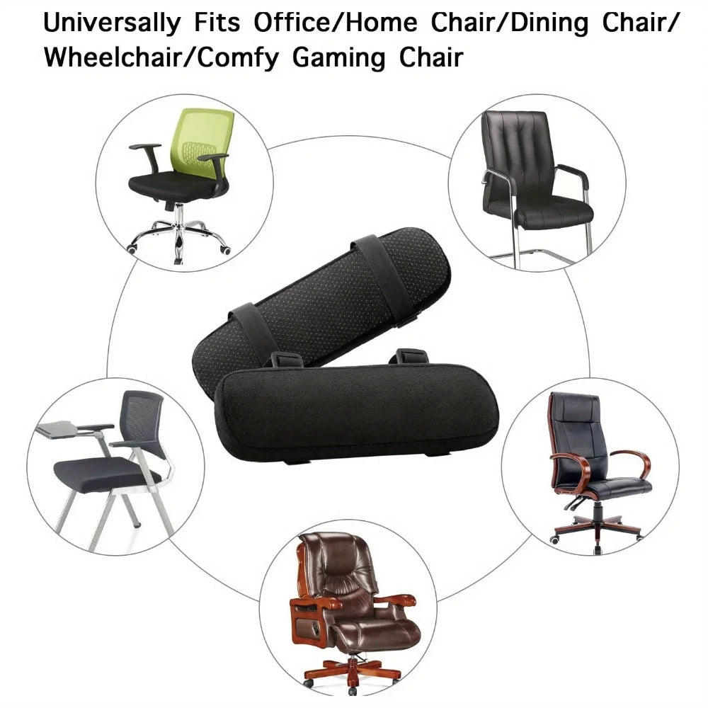 Memory Foam Armrest Pads for Office Chair Elbow Support Cushion for Arm Pressure Relief, Universal Fit Covers for Desk Chairs - from