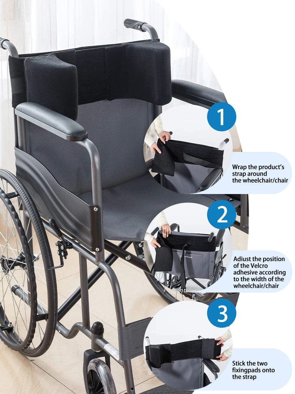 Wheelchair Side Support Pad Adjustable Lateral Foam Wedge For Elderly - MobilityBuy.com 