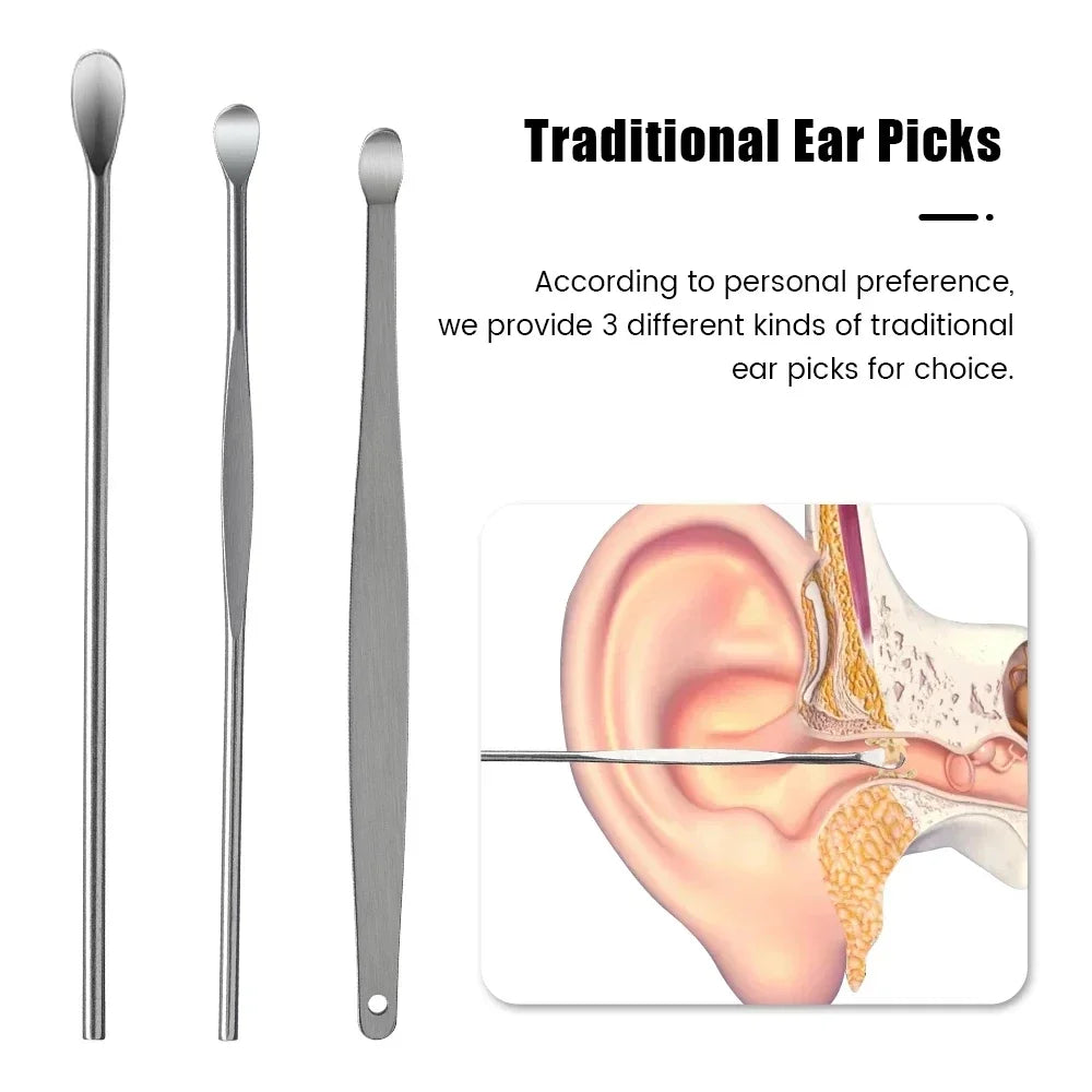 Effective earwax cleaning tool set by MobilityBuy, featuring stainless steel tools for safe earwax removal.