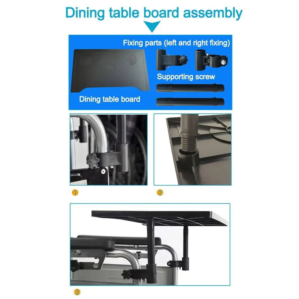 Lightweight Detachable Wheelchair Tray Table Easy To Install Waterproof - MobilityBuy.com 