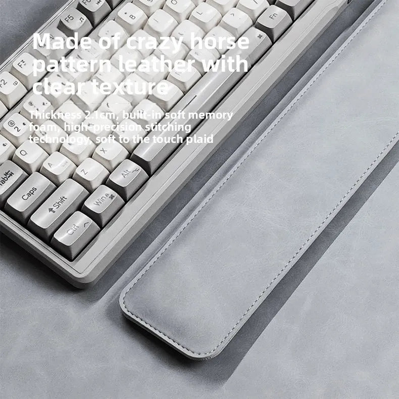 Desk mat set: waterproof PU mouse pad, large desk pad and wrist rest in light gray