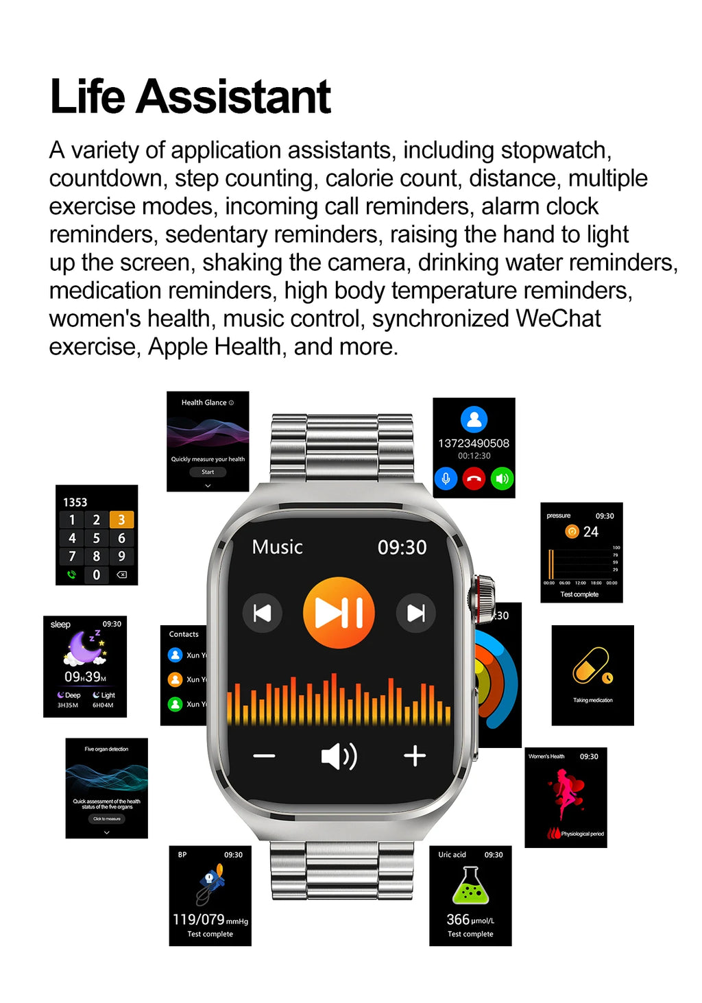 2025 New Micro Physical Examination Smart Watch - Health Stats, Bluetooth Call - MobilityBuy.com