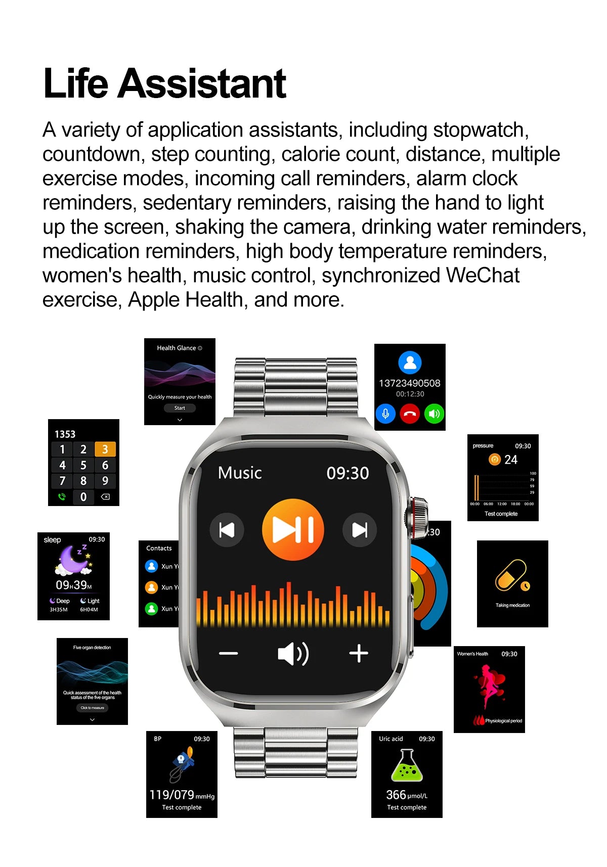 2025 New Micro Physical Examination Smart Watch - Health Stats, Bluetooth Call - MobilityBuy.com