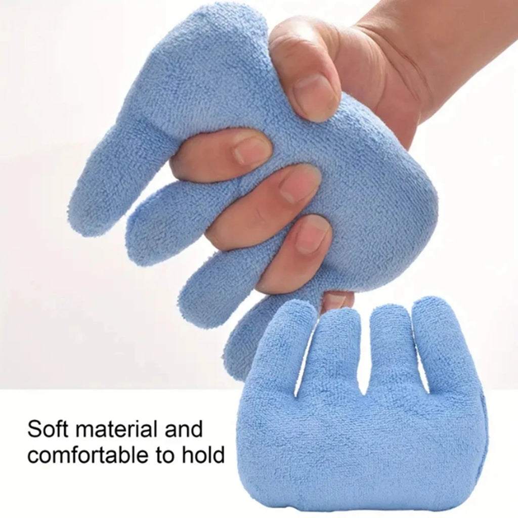 Blue Hand Rehabilitation Grip Cushion With Finger Separators For Elderly Use - MobilityBuy.com 