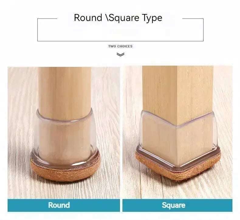 Silicone Table And Chair Leg Covers Mute With Felt Pads Floor Protectors - MobilityBuy.com 