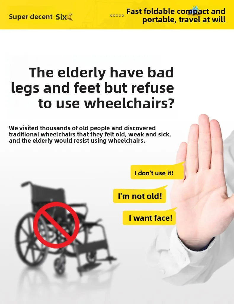 Small foldable, lightweight wheelchair - travel, portable trolley for airplanes - MobilityBuy.com