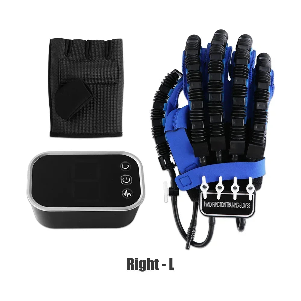 Left and right hand finger rehabilitation exerciser robot gloves for hand training by Aliexpress, showing ergonomic design.