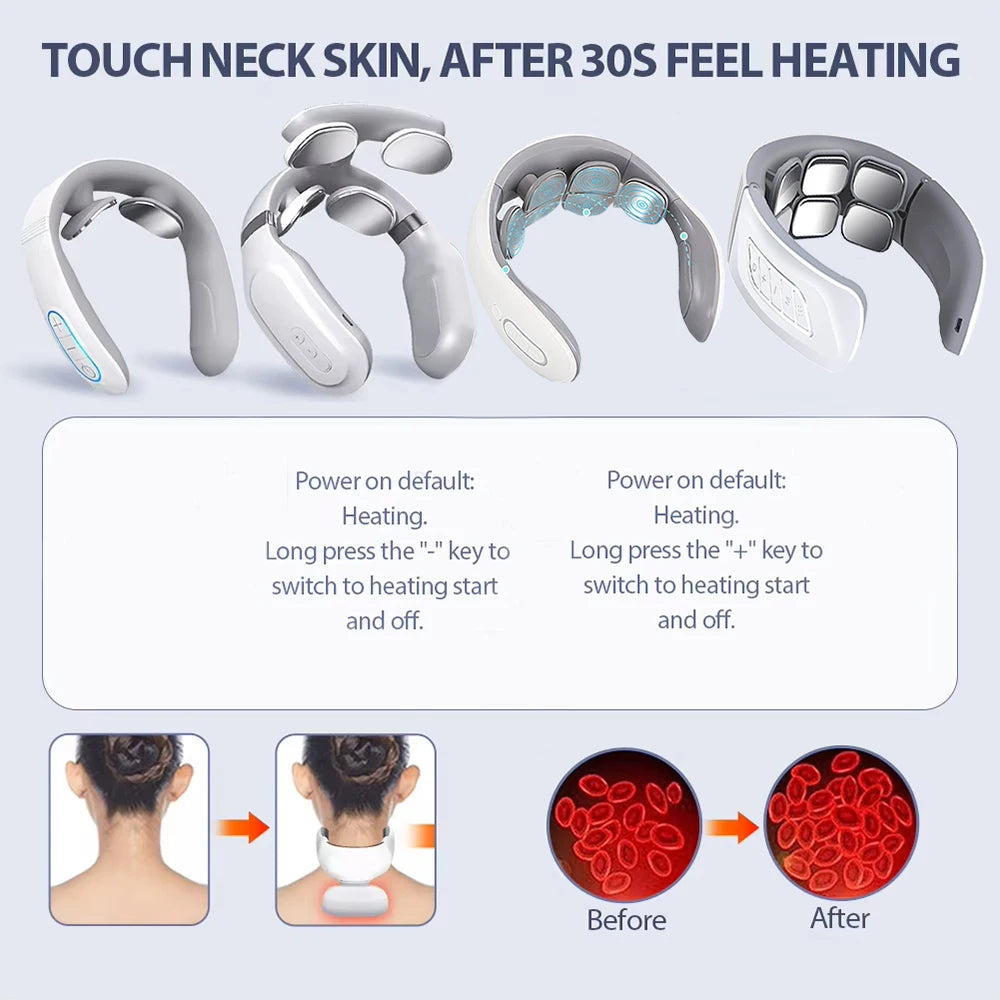 Portable Smart Neck Massager With USB Charging For Cervical Pain Relief - MobilityBuy.com 