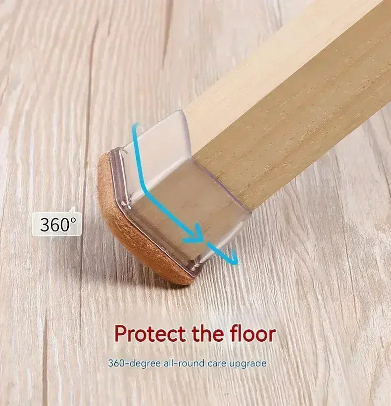 Silicone Table And Chair Leg Covers Mute With Felt Pads Floor Protectors - MobilityBuy.com 