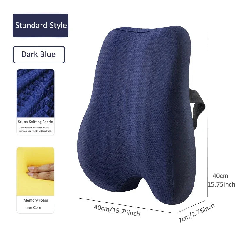 Memory Foam Seat Cushion Waist Back Support Pillow Set - MobilityBuy.com