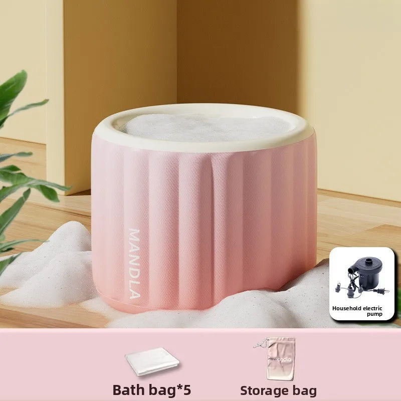 Automatic Inflatable Bath Tub For Adults Full Body Foldable Portable Home Use - MobilityBuy.com 