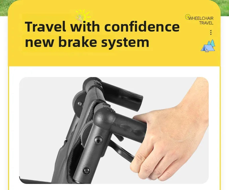 Small foldable, lightweight wheelchair - travel, portable trolley for airplanes - MobilityBuy.com