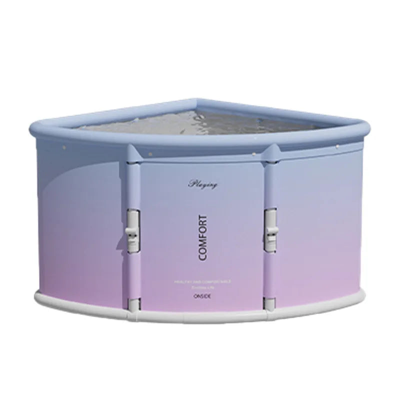 2025 Folding Fan Shaped Corner Spa Bathtub Space Saving Home Bath - MobilityBuy.com 