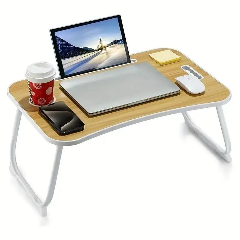 Folding Computer Desk with Cup Holder Convenient Table - MobilityBuy.com