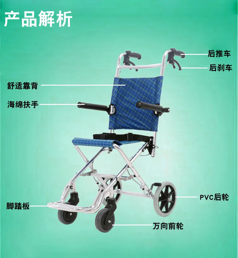 Lightweight Folding Emergancy/travel evacWheelchair Aluminum Alloy Frame - MobilityBuy.com