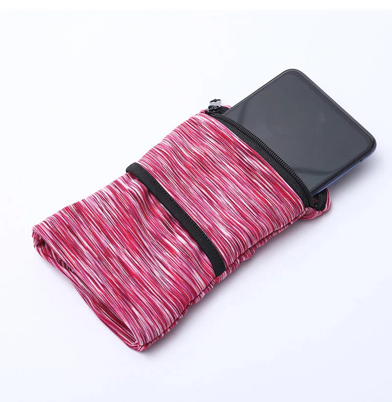 Lightweight Aliexpress zipper bag wrist wallet pouch for phone, keys, and cards in vibrant color.