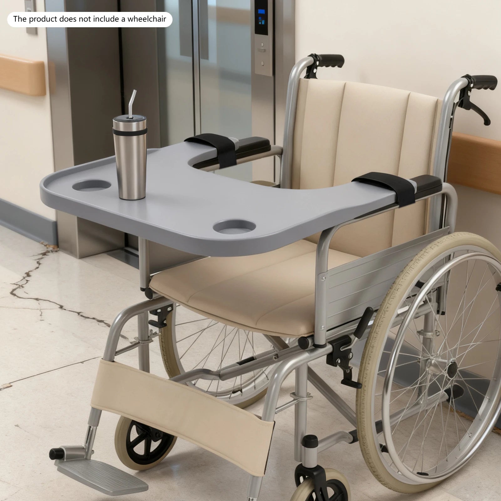 Detachable Wheelchair Tray Table With Cup Holder For Eating And Writing - MobilityBuy.com 