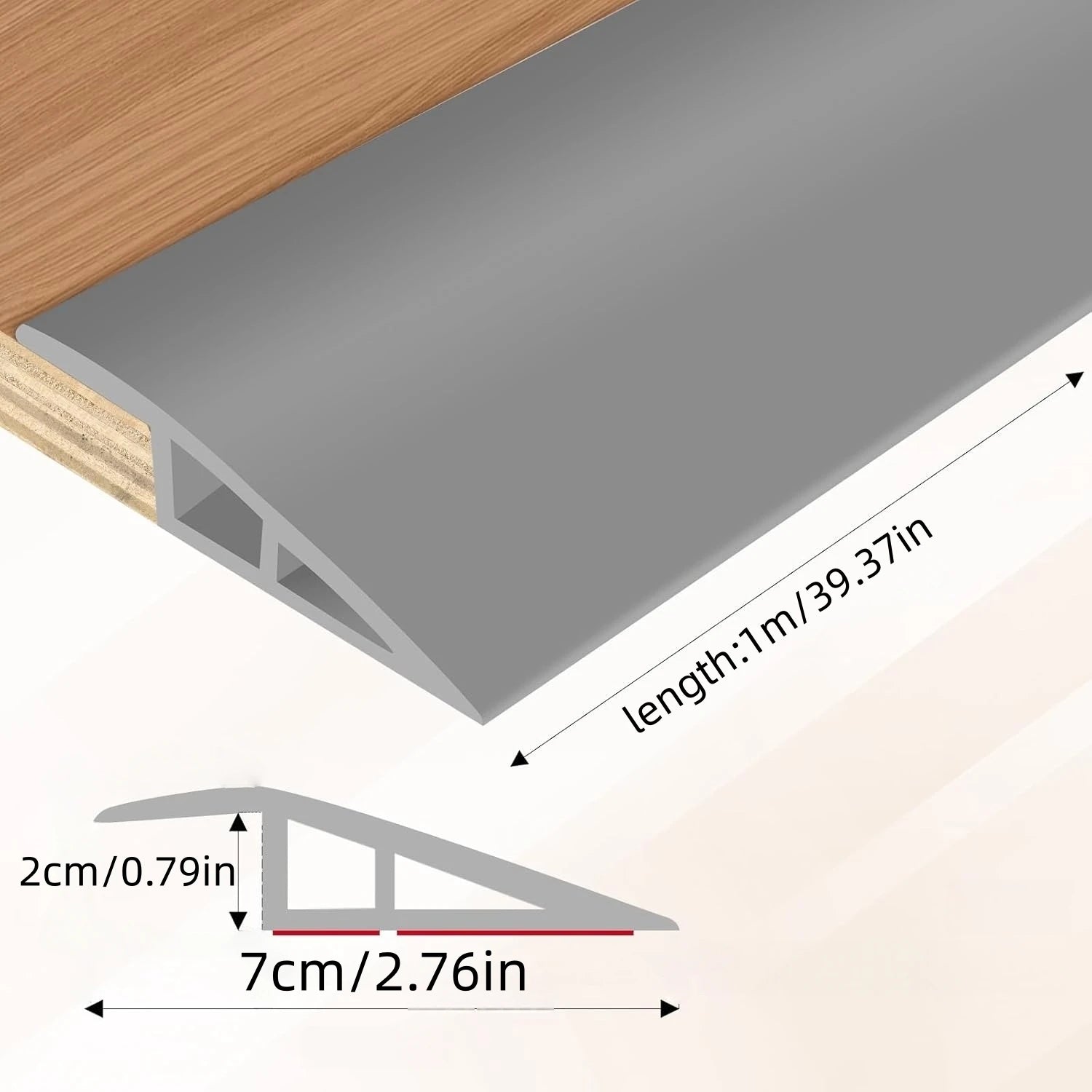 PVC Floor Transition Strip 1m 7cm By 2cm Door Threshold Ramp Edge Trim - MobilityBuy.com 