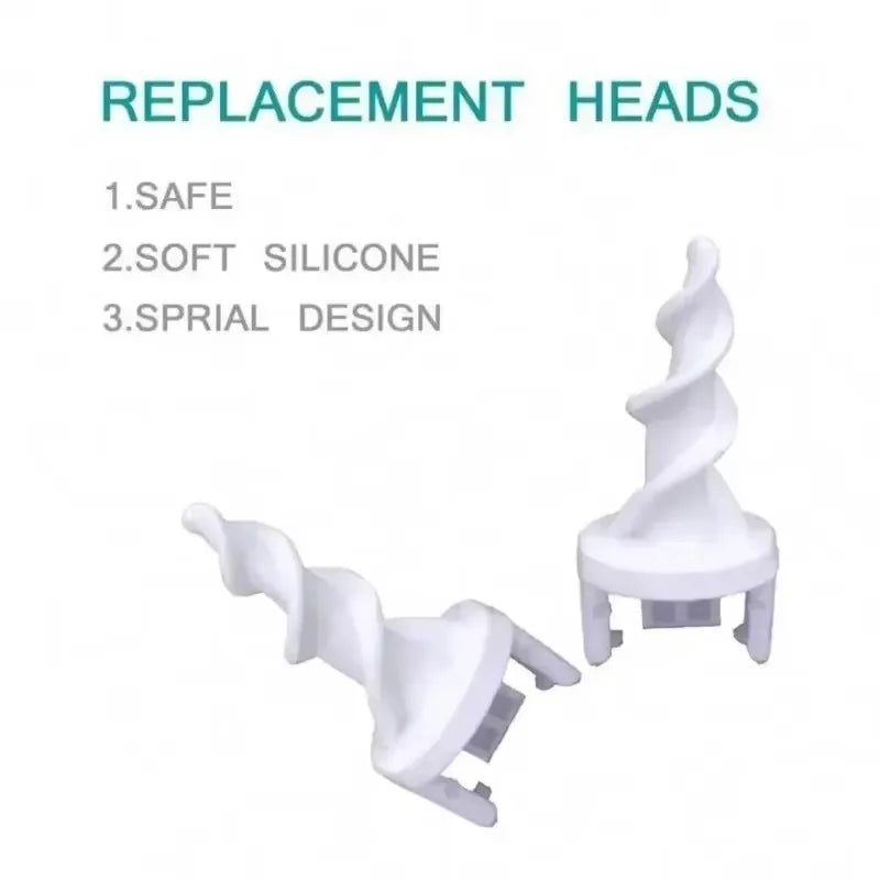 Soft silicone ear wax remover tool with 16 replacement tips for effective ear cleaning.