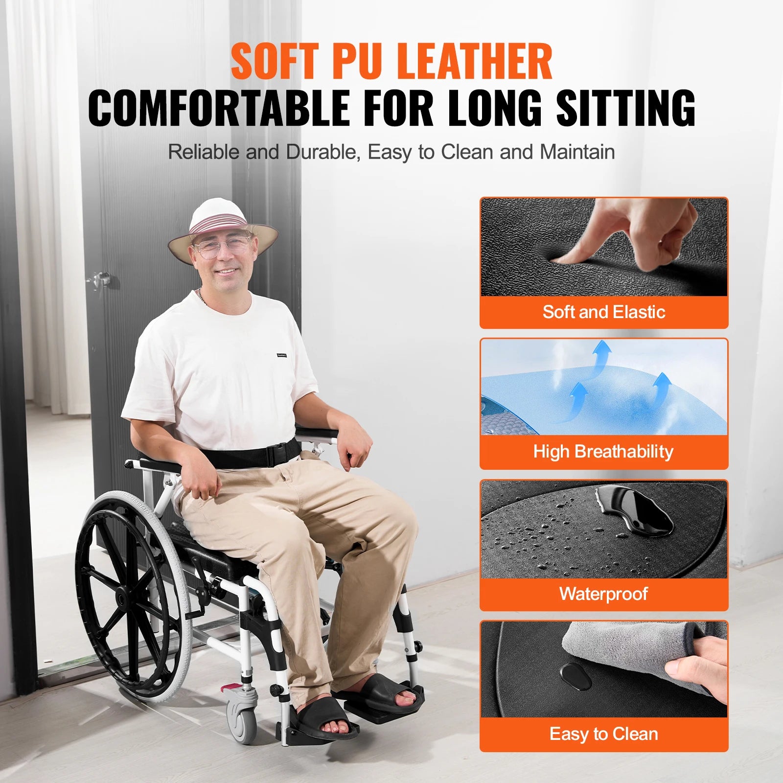 Shower Wheelchair Bathroom Adjustable Chair for Disabled Adult - MobilityBuy.com