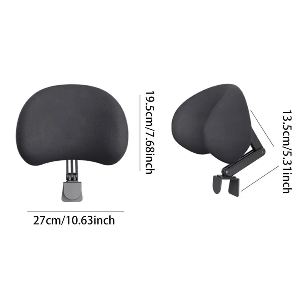 Attachable Chair Headrest Cushion Ergonomic Adjustable Neck Support Pillow Black - MobilityBuy.com 