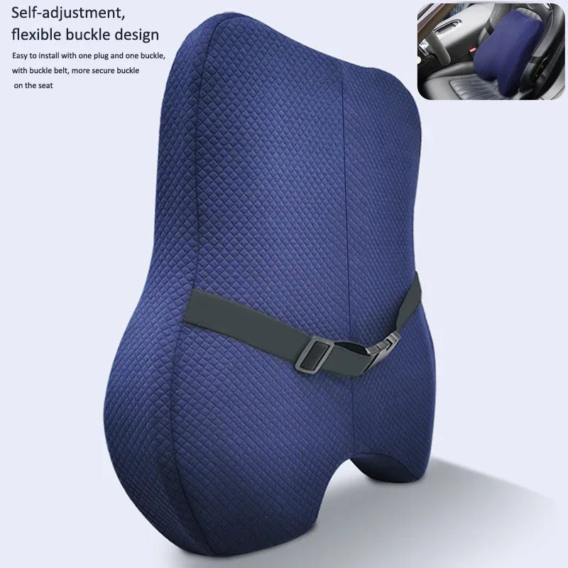 Memory Foam Seat Cushion Waist Back Support Pillow Set - MobilityBuy.com