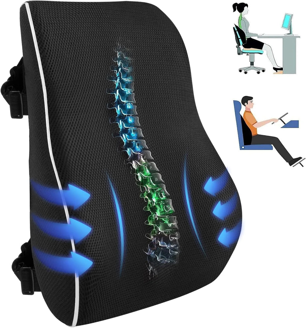 Lumbar Support Pillow Memory Foam Relieve Back Pain Seat - MobilityBuy.com 