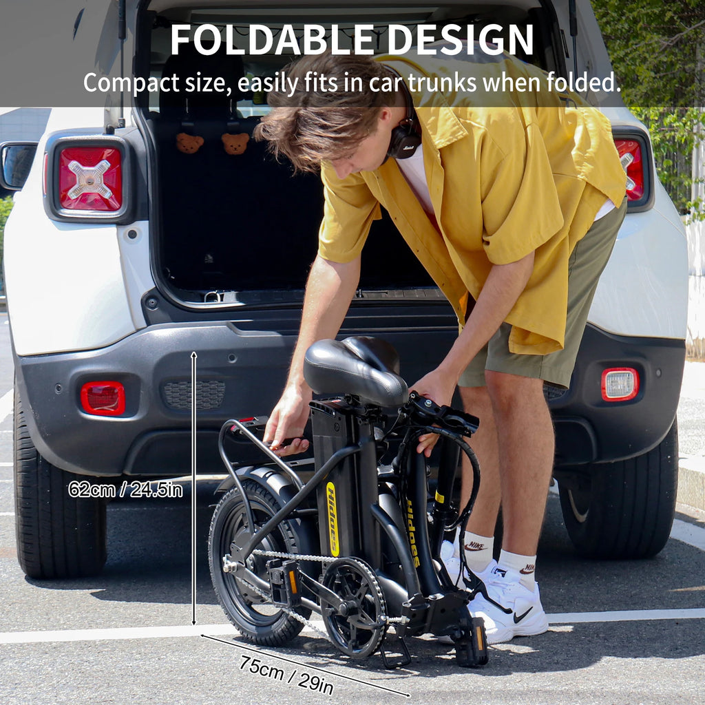 Hidoes C5 folding electric bicycle, 14-inch wheels, 350W motor, 36V 10.4Ah battery