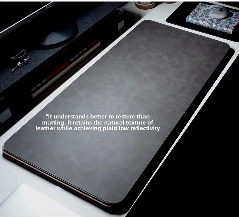 Desk mat by MobilityBuy.com, large waterproof PU mouse pad in dark grey with non-slip surface