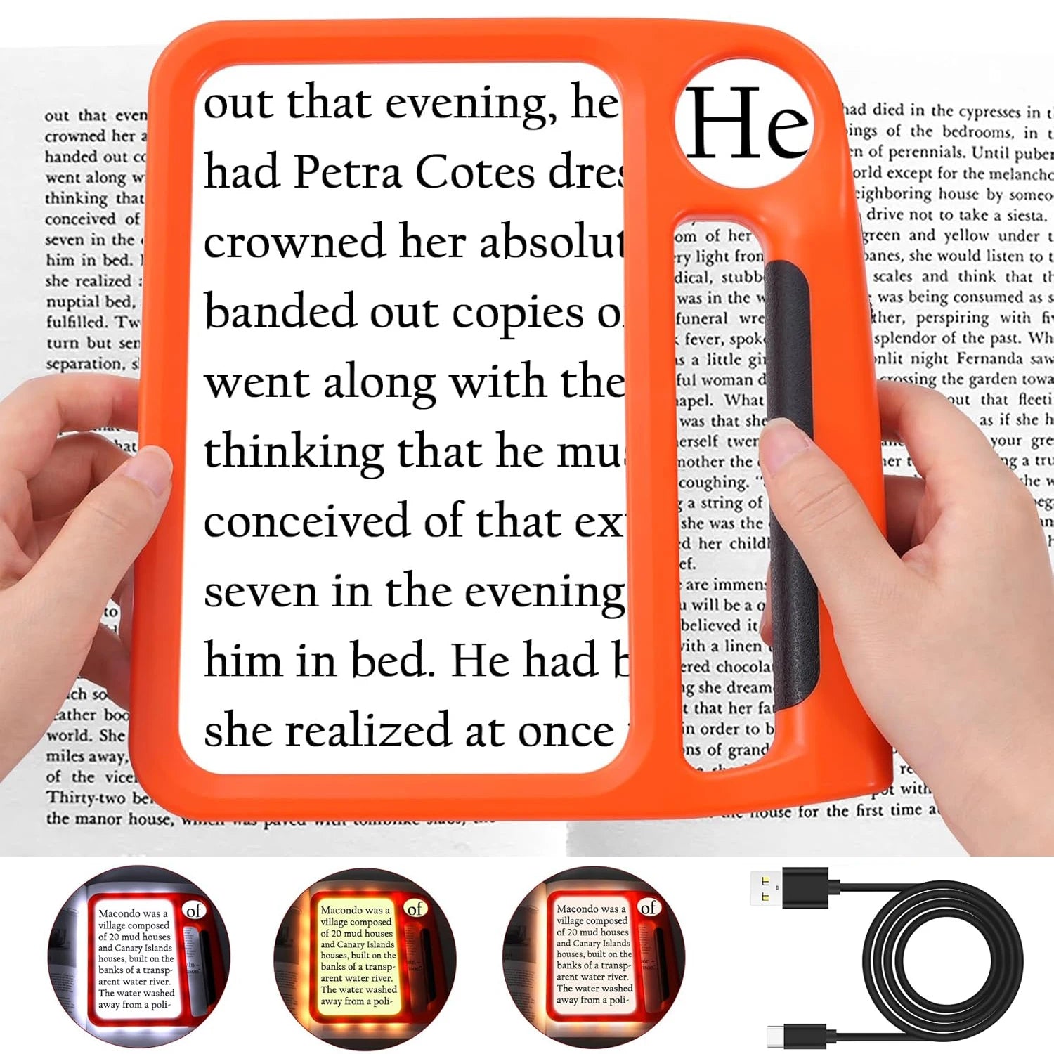 5X 10X Full Page Reading Magnifier with Illumination Handheld Magnifier for Elderly Reading Low Vision Magnifier Read Tools - MobilityBuy.com