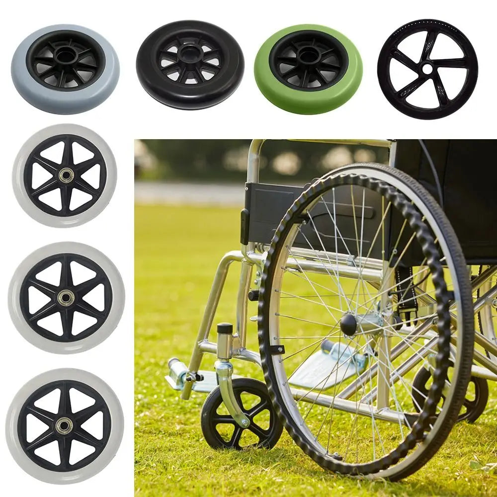 Universal 5 6 7 8 Inch Wheelchair Front Castor Wheel Wear Resistant Solid Tire - MobilityBuy.com 