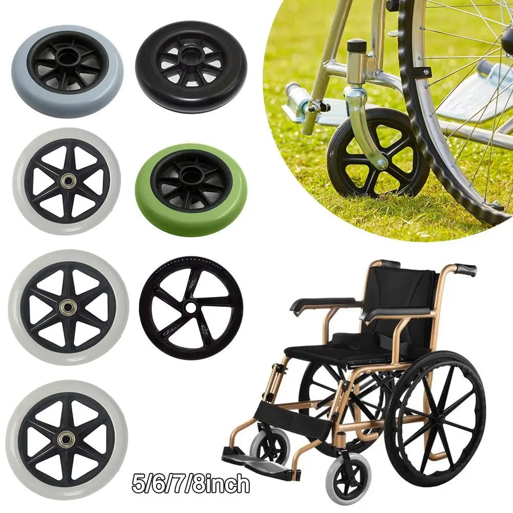 Universal 5 6 7 8 Inch Wheelchair Front Castor Wheel Wear Resistant Solid Tire - MobilityBuy.com 