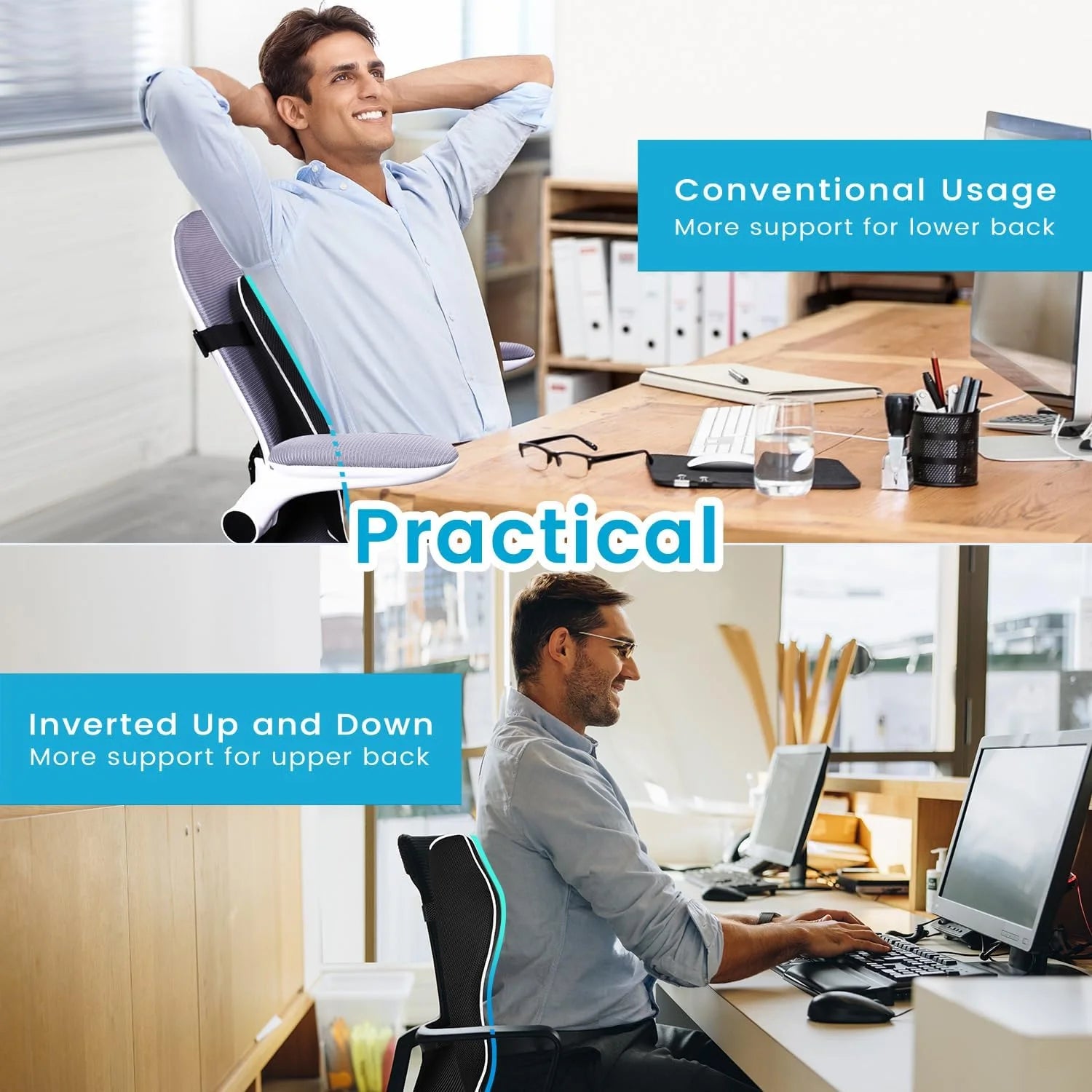 Lumbar Support Pillow Memory Foam Relieve Back Pain Seat - MobilityBuy.com 
