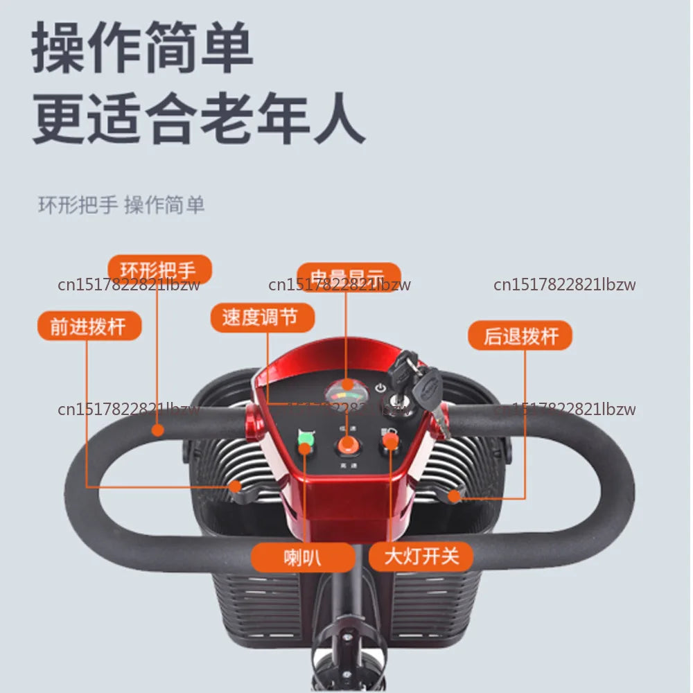 Foldable 4 Wheel Mobility Scooter For Elderly 180W Motor 10Ah Battery 15km Range - MobilityBuy.com 