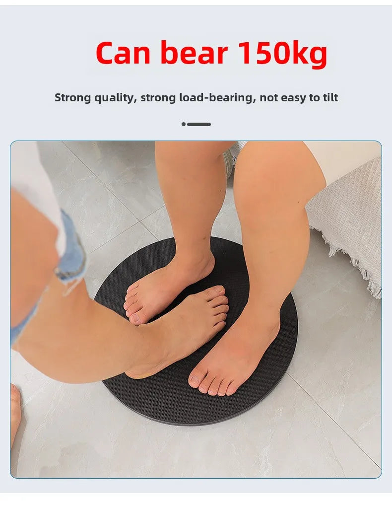 Rotating bed transfer turntable - black round platform for elderly home care, supports up to 150kg