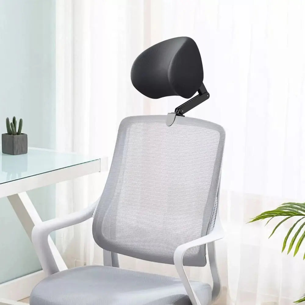 Attachable Chair Headrest Cushion Ergonomic Adjustable Neck Support Pillow Black - MobilityBuy.com 