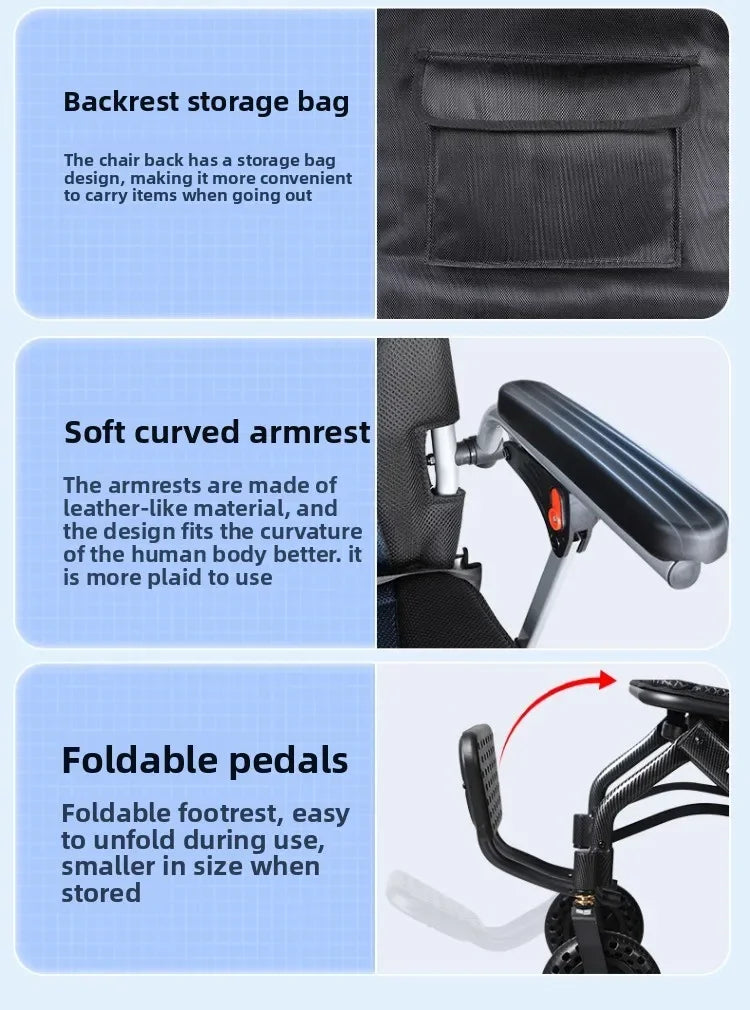 Small wheelchair lightweight foldable hand-pushed or electric powerd wheelchair - MobilityBuy.com