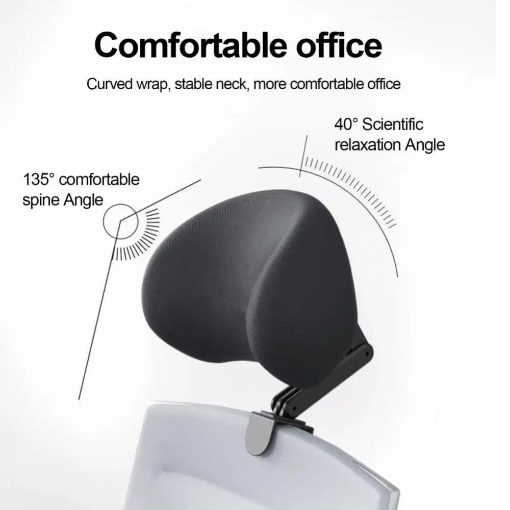 Attachable Chair Headrest Cushion Ergonomic Adjustable Neck Support Pillow Black - MobilityBuy.com 